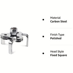 Universal Filter Wrench 3 Jaw Adjustable Tool For Filters 2 1 2 - 4 5 Inch