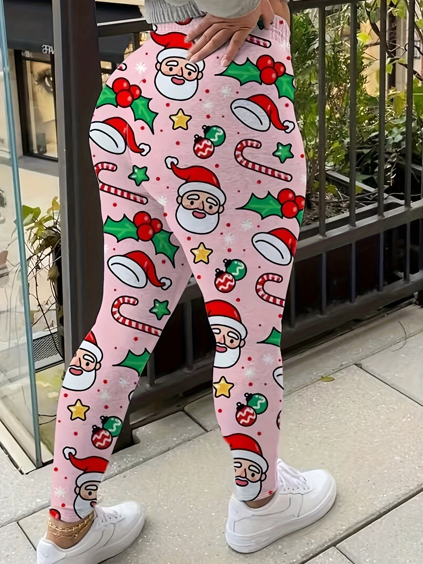 Christmas Leggings Women's Santa & Gift Print High Stretch Leggings