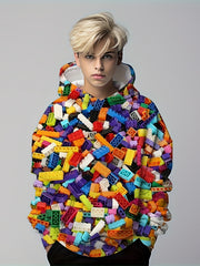 Kids 3D Print Hooded Sweatshirt Youth Crew Neck Pullover Coat