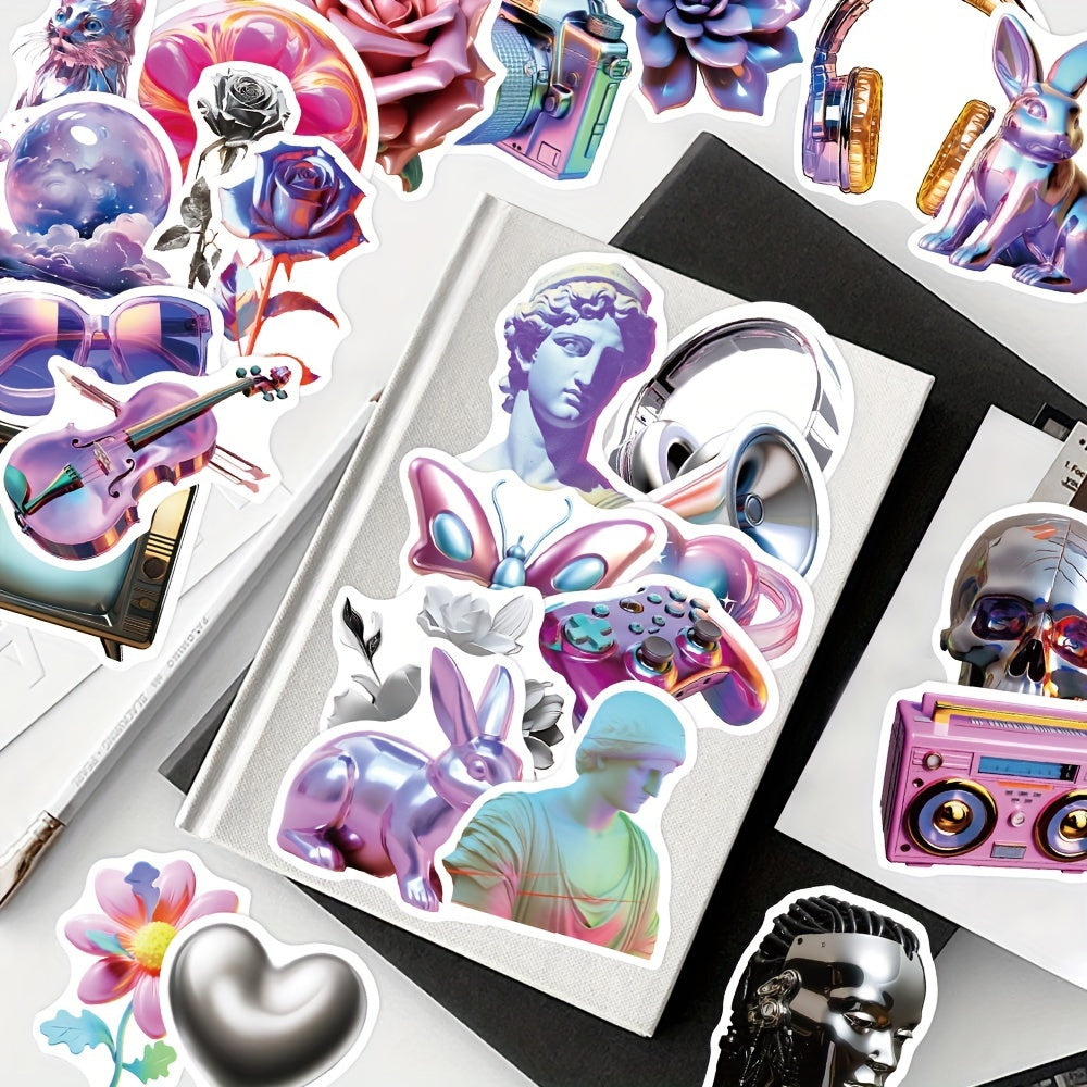 50pcs Retro Acid Vaporwave Graffiti Stickers for Laptop Helmet Cup