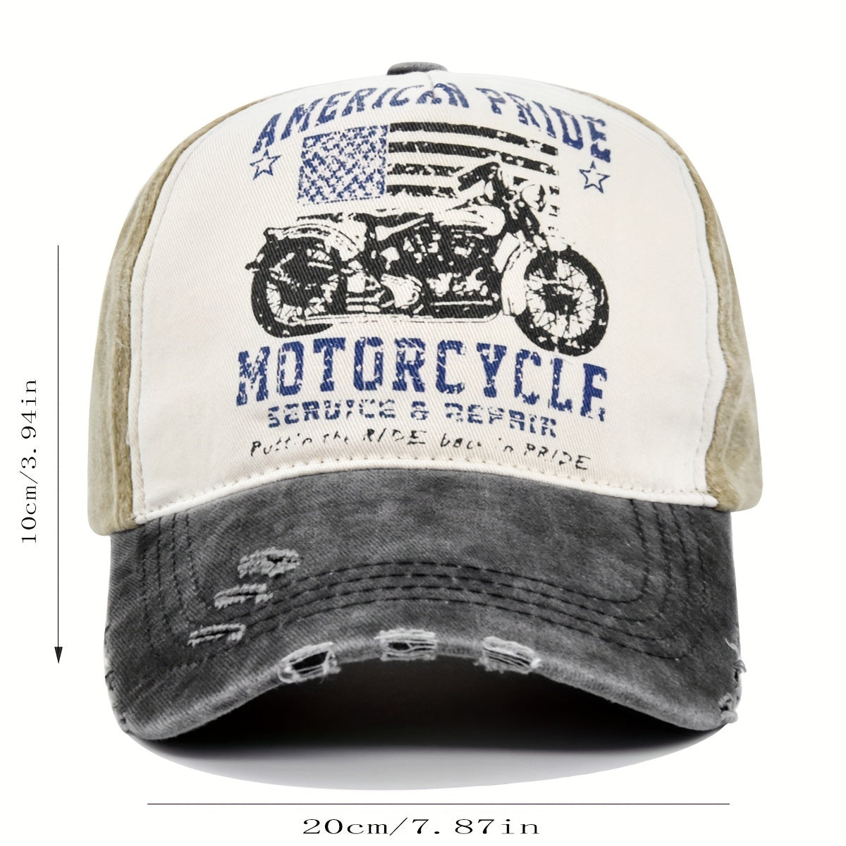 American Pride Motocycle Tricolor Denim Cap