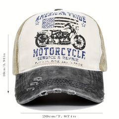 American Pride Motocycle Tricolor Denim Cap