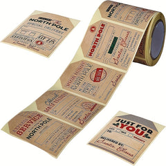 Christmas Holiday Decoration Stickers Roll Self Adhesive Label