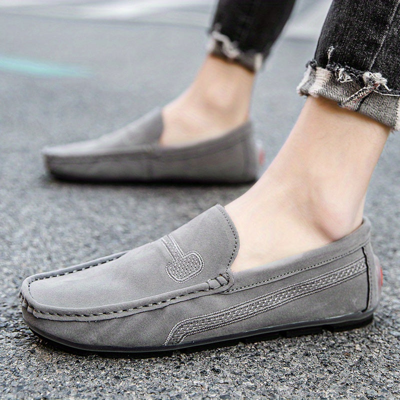 Men's Stitched Loafer Shoes Rubber Sole Slip On
