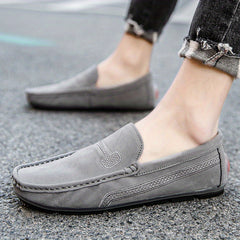 Men's Stitched Loafer Shoes Rubber Sole Slip On