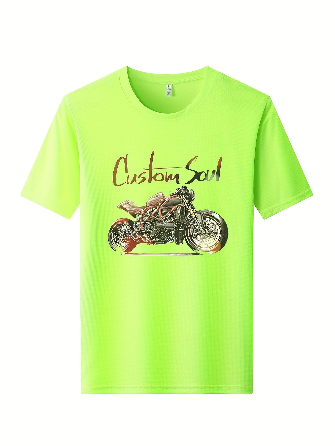 Skeleton Motorcycle Print Men's Graphic Tee for Summer