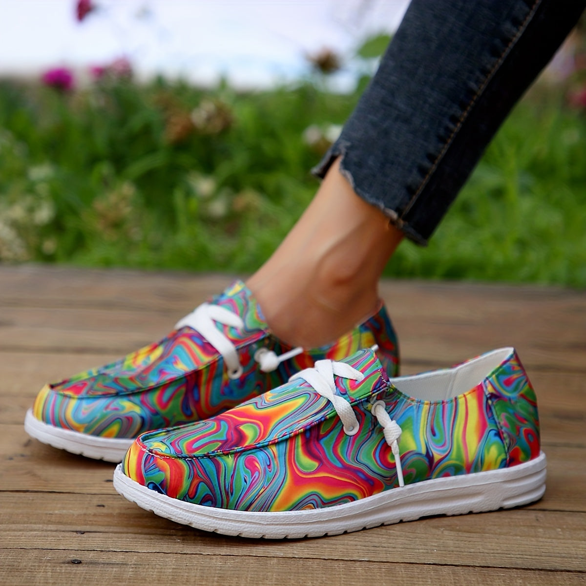 Women's Canvas Slip On Sneakers Low Top Walking Shoes