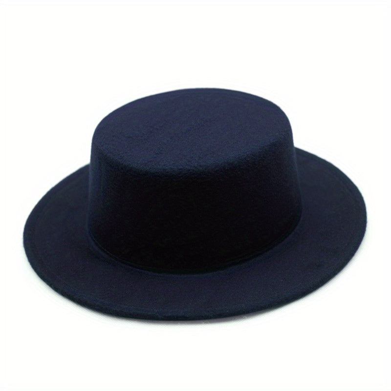 Flat Top Fedora Short Brim Jazz Sun Hat Classic Outdoor Sunscreen Unisex
