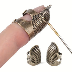 2pcs Adjustable Retro Finger Thimble, Ancient Copper Thimble