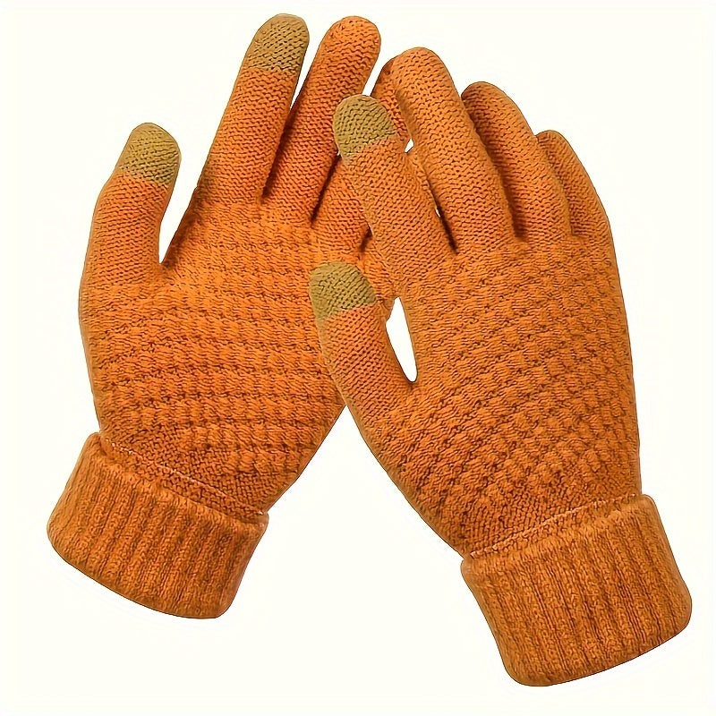 Winter Warm Stretch Knit Gloves Men Women Touch Screen Wool Mittens