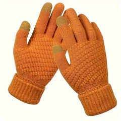Winter Warm Stretch Knit Gloves Men Women Touch Screen Wool Mittens