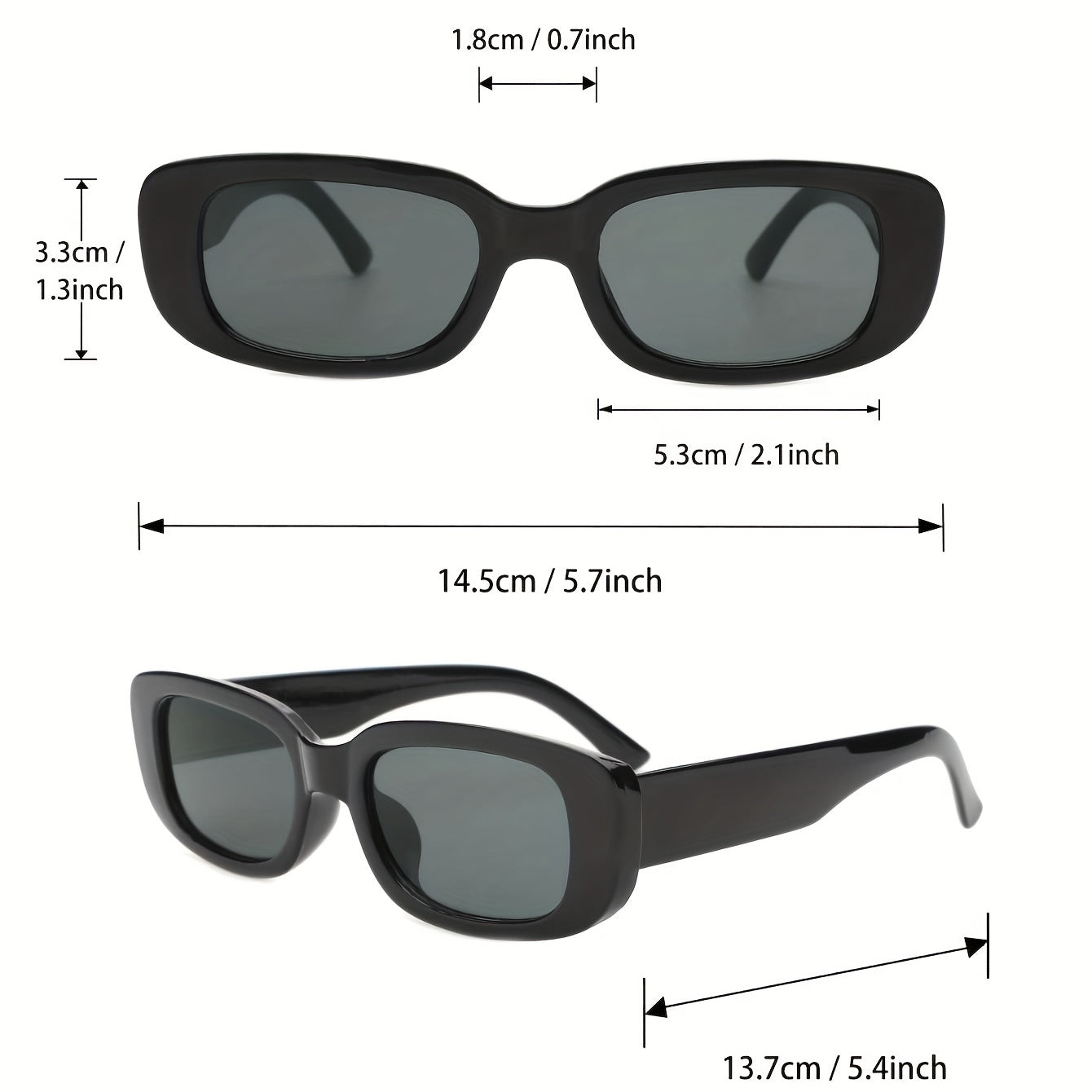 Square Frame Sunglasses Vintage Eyewear With Glasses Case