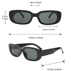 Square Frame Sunglasses Vintage Eyewear With Glasses Case