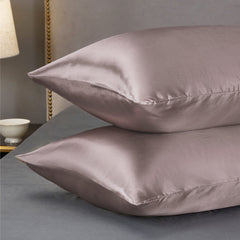 2pcs Dusty Rose Satin Pillowcase 20x30 - Queen Size Silk Pillowcase