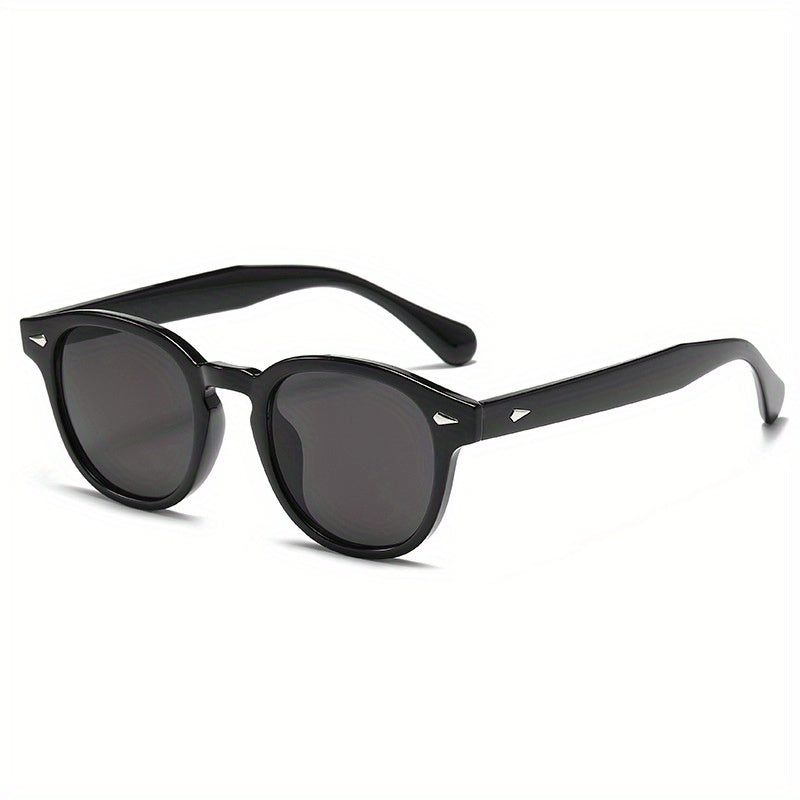 Men's Vintage Rivet Round Frame Sunglasses UV Protection