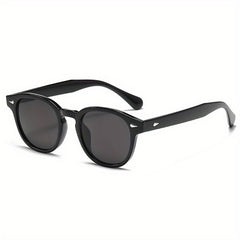 Men's Vintage Rivet Round Frame Sunglasses UV Protection