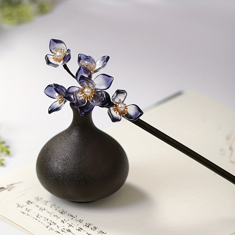 Vintage Sandalwood Flower Hairpin Wooden Hair Accessory