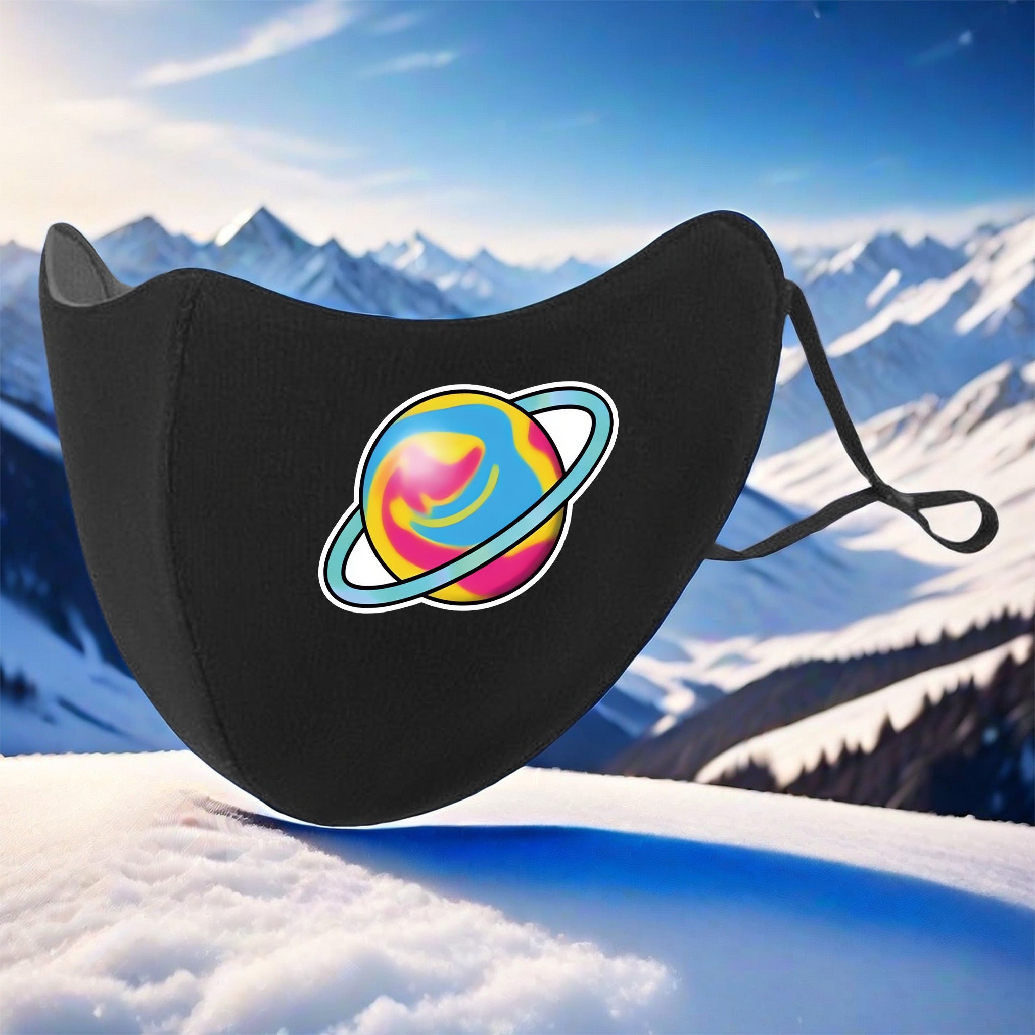 3D Velvet Warm Mask with Celestial Body Pattern