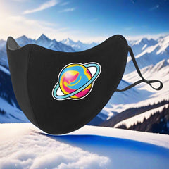 3D Velvet Warm Mask with Celestial Body Pattern