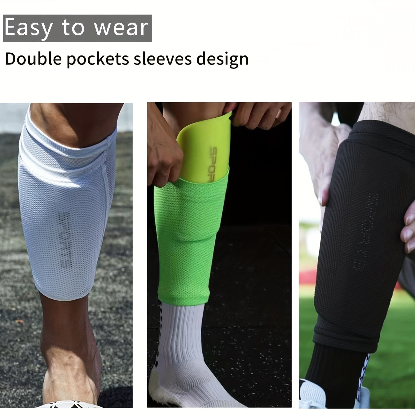 Soccer Leggings Set with Socks, Shin Guards - Assorted Colors
