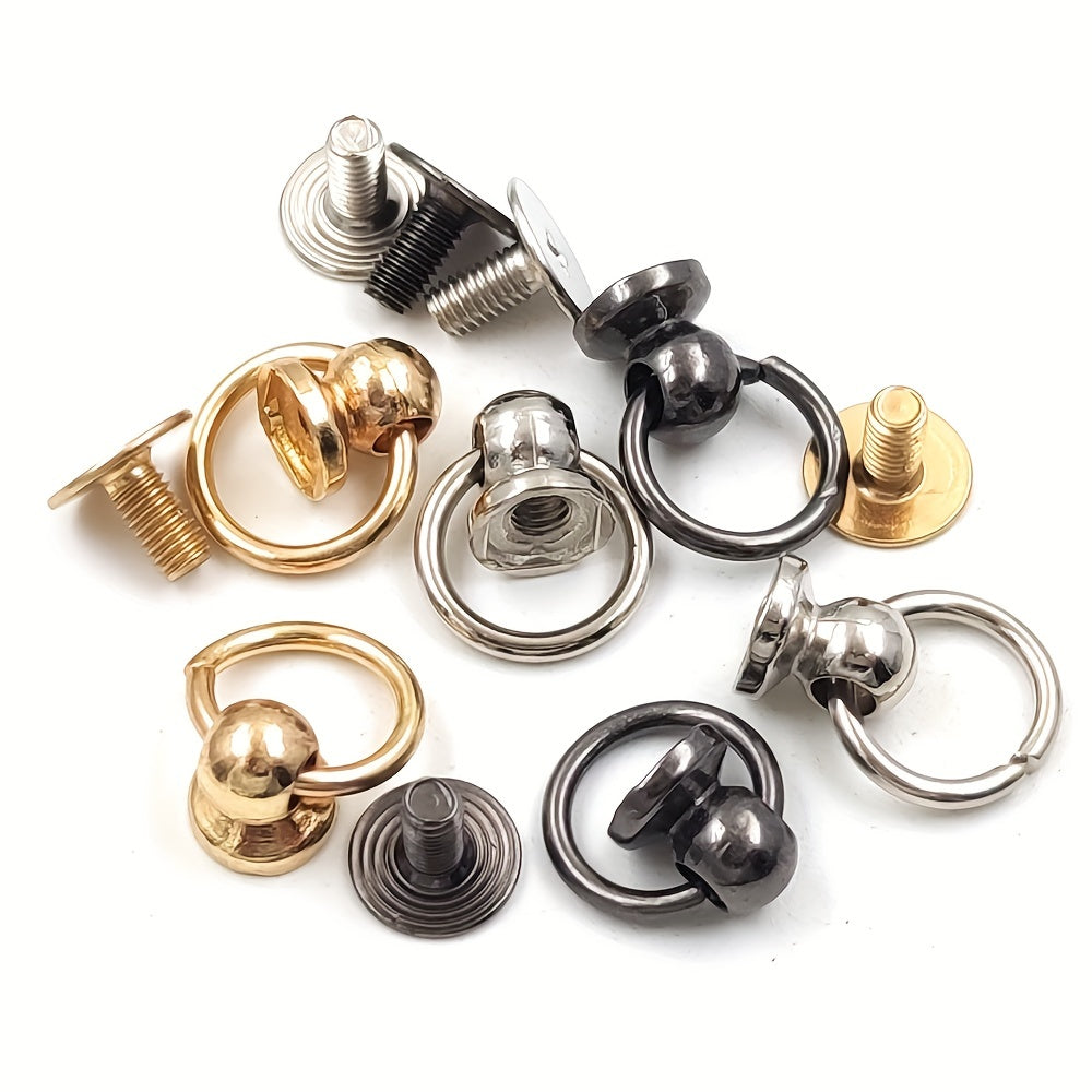 20pcs Metal Ball Post Screwback Stud Screw Rivet Leathercraft Phone Case Decor