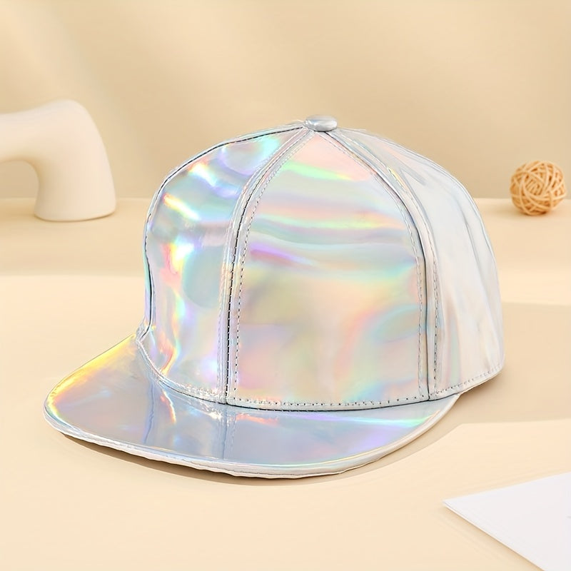 Silvery Laser Baseball Cap Metallic Dad Hat Hip Hop Snapback Sunscreen Y2K