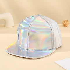 Silvery Laser Baseball Cap Metallic Dad Hat Hip Hop Snapback Sunscreen Y2K