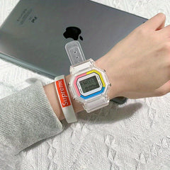 Summer Transparent Square Electronic Watch for Kids
