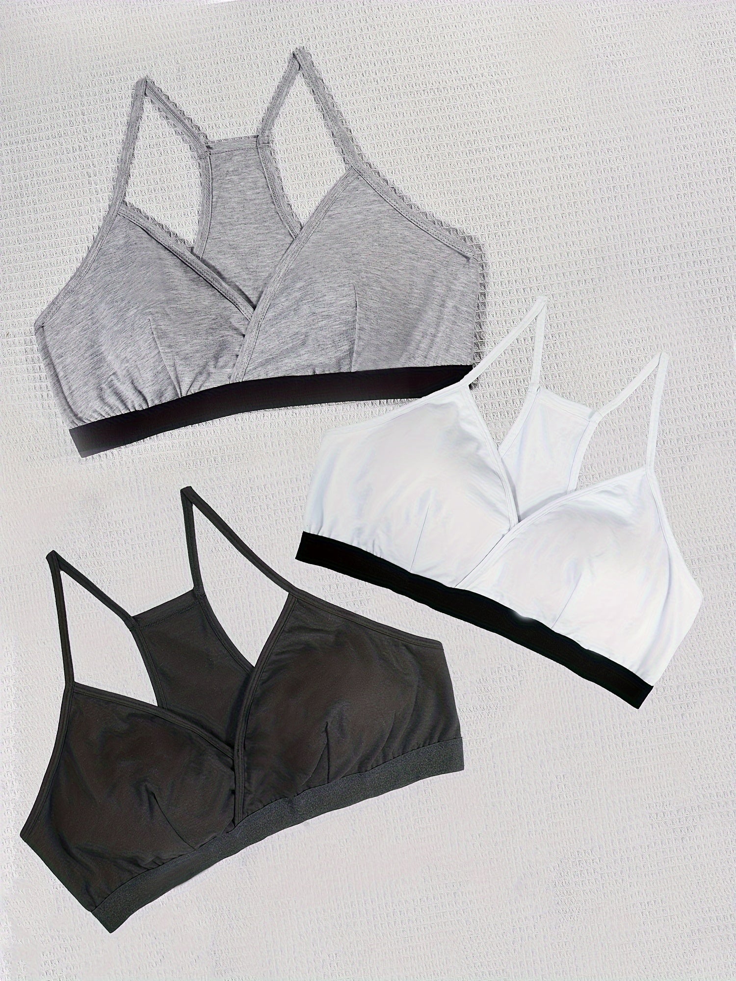 3 Pack Plus Size Sports Bras Set Seamless Racer Back Yoga Bras