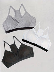 3 Pack Plus Size Sports Bras Set Seamless Racer Back Yoga Bras