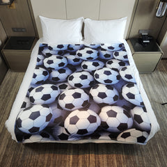 3D Football Print Flannel Blanket for Camping Office Sofa Nap