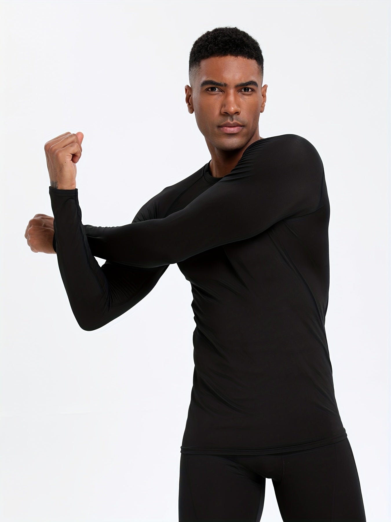 2pcs Men's Quick Dry Compression Shirt for Outdoor Gym Running