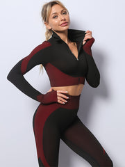3pcs Seamless Ribbed Workout Set Women's Activewear
