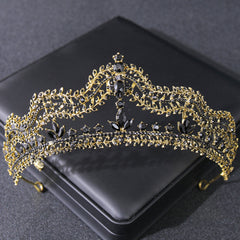 Vintage Crystal Rhinestone Princess Prom Big Tiara Crown Diadems