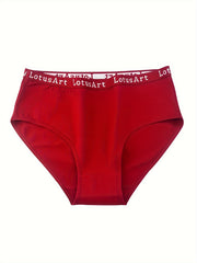 5pcs Letter Print Briefs Comfy Stretchy Panties Women's Lingerie