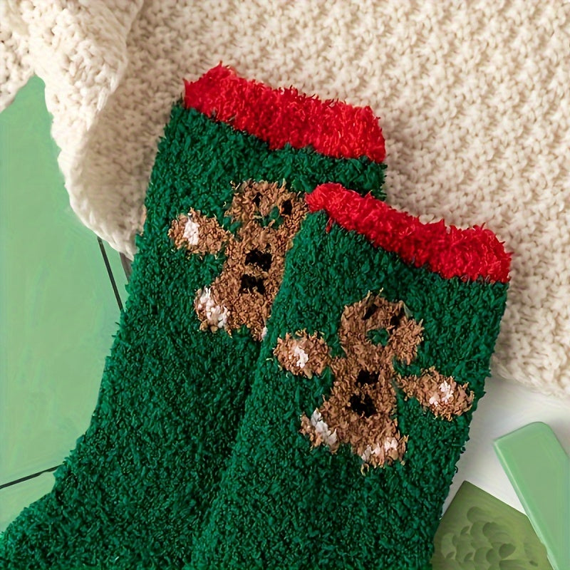 5 Pairs Christmas Print Socks Mid Tube Women's Stockings
