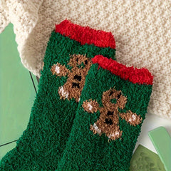 5 Pairs Christmas Print Socks Mid Tube Women's Stockings