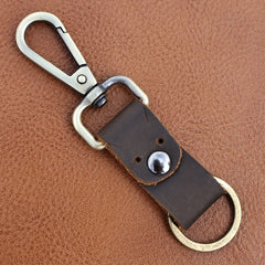 Vintage Cowhide Keychain Keyring Portable Retro Key Chain