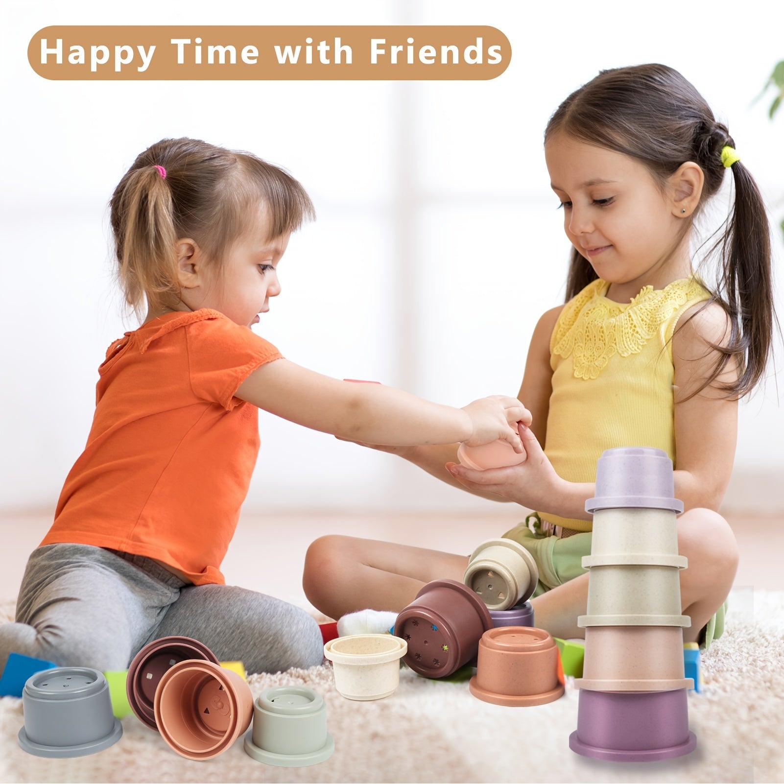 8 Piece Stacking Bath Cup Toddler Toys Educational Montessori Gift Girls 1-6