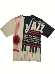 Men's Jazz Instrument Graphic T Shirt for Summer Outdoor Wear