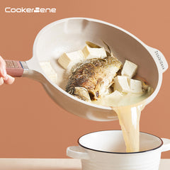 Maifan Stone Aluminum Non Stick Wok With Lid No Fume Household Gift