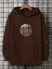 Men's Circle Print Graphic Fleece Hoodie