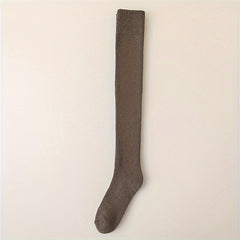 6 Pairs Solid Thigh High Socks Over The Knee Women's Stockings