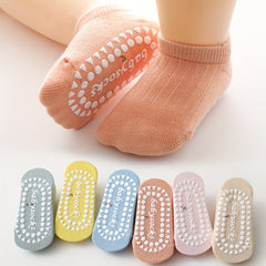 3 Pairs of Baby Non Slip Knit Socks Soft Breathable for Autumn & Spring