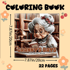 Deluxe Edition Vibrant Granny Adult Coloring Book 22 Pages 20x20cm