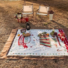 Christmas Decoration Tassel Blanket Multifunctional Picnic Tapestry Carpet