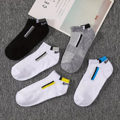 Men's Mid Crew Sport Socks Mesh Cotton Blend Breathable Socks