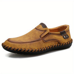 Men's Slip On Loafers Breathable Shoes Dark Brown