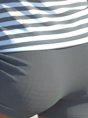 Striped Racer Back Tankini Set