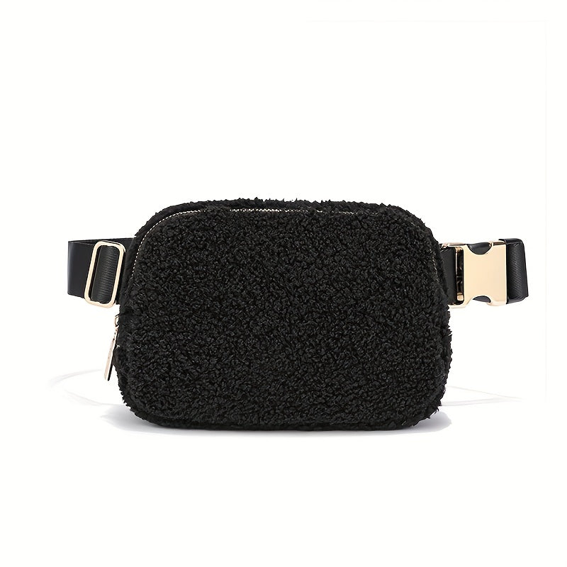 Plush Waist Bag for Outdoor Travel and Sports